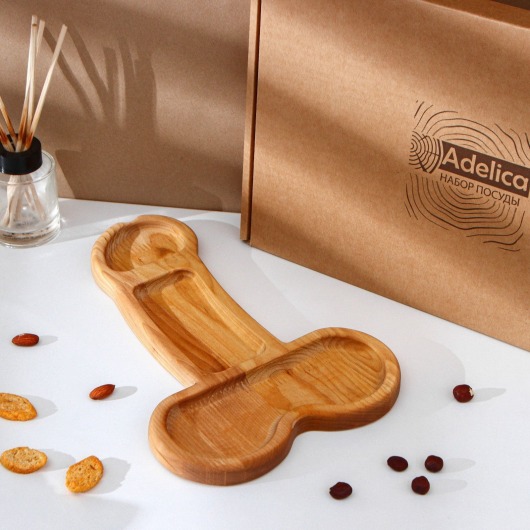 Деревянное блюдо для подачи в форме члена (32,5 х 20 х 1,7 см) - Сима-Ленд - купить с доставкой в Салавате