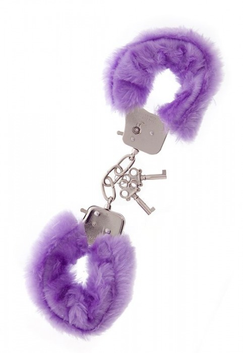 Фиолетовые меховые наручники METAL HANDCUFF WITH PLUSH LAVENDER - Dream Toys - купить с доставкой в Салавате