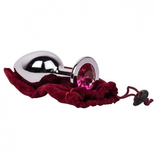 Большой стальной плаг с розовым кристаллом Pink Bubble Gum - 9,5 см. - Erotic Fantasy - купить с доставкой в Салавате