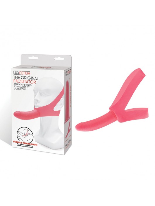 Розовый фаллоимитатор с креплением на лицо The Original Facilitator - 14 см. - Lux Fetish - купить с доставкой в Салавате