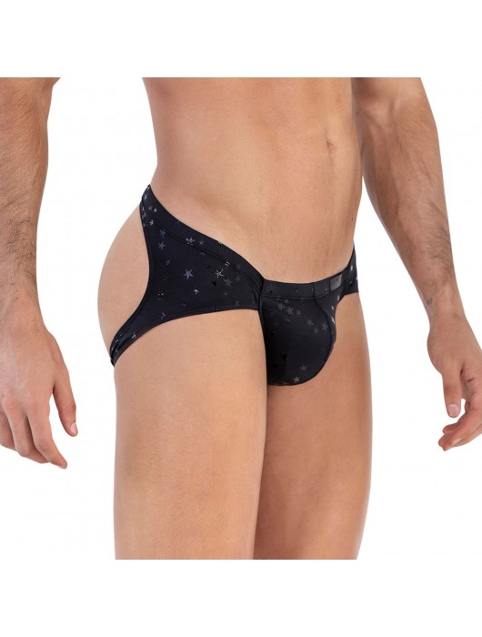 Черные трусы-джоки со звездочками Illusion Jockstrap - Clever Masculine Underwear купить с доставкой
