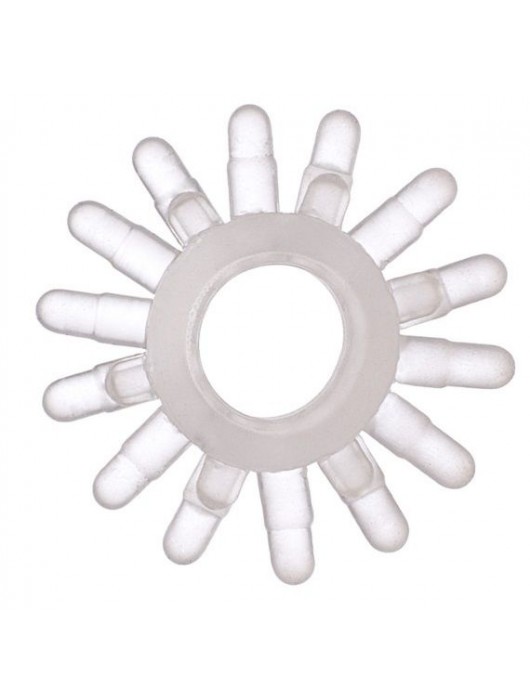 Прозрачное гелевое эрекционное кольцо с шипиками - Toyfa Basic - в Салавате купить с доставкой