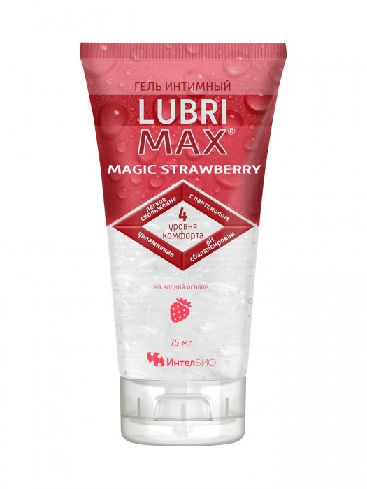 Интимный гель-смазка на водной основе Lubrimax Magic Strawberry - 75 мл. - ИнтелБИО - купить с доставкой в Салавате