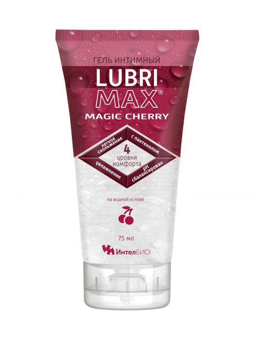 Интимный гель-смазка на водной основе Lubrimax Magic Cherry - 75 мл. - ИнтелБИО - купить с доставкой в Салавате