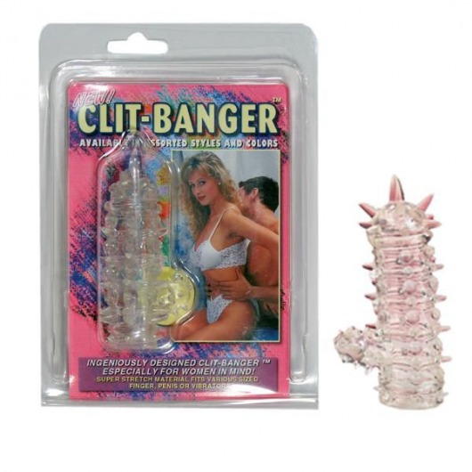 Прозрачная насадка с шипами и клиторальной шишечкой CLIT-BANGER SLEEVE IN CLEAR - Tonga - в Салавате купить с доставкой