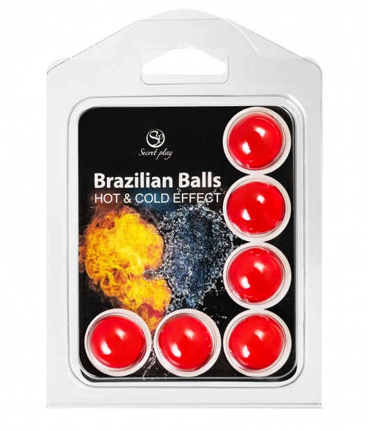 Набор из 6 шариков с массажным маслом Brazilian Balls с охлаждающим и разогревающим эффектом - Secret Play - купить с доставкой в Салавате