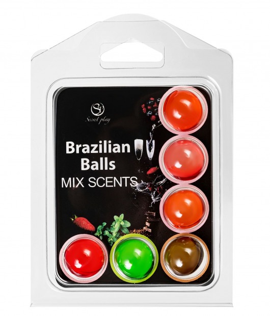 Набор из 6 шариков с ароматизированными массажными маслами Brazilian Balls - Secret Play - купить с доставкой в Салавате