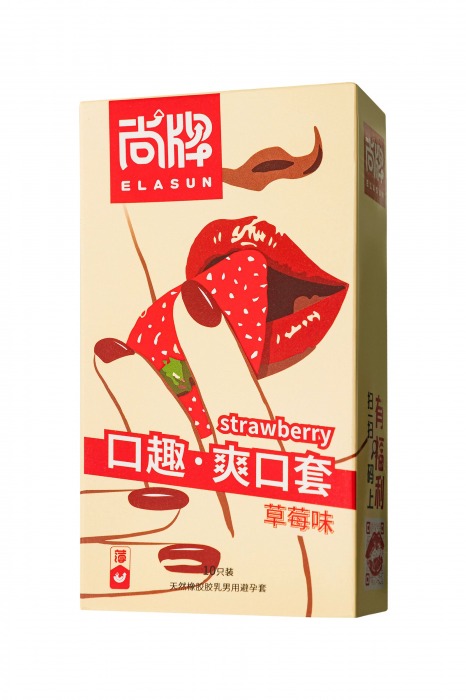 Презервативы Elasun Strawberry с аромато клубники - 10 шт. - Elasun - купить с доставкой в Салавате