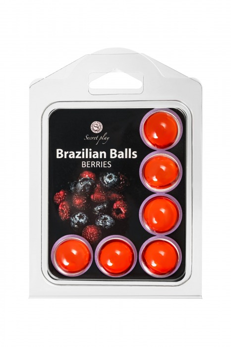 Набор из 6 шариков с массажным маслом Brazilian Balls с ароматом ягод - Secret Play - купить с доставкой в Салавате