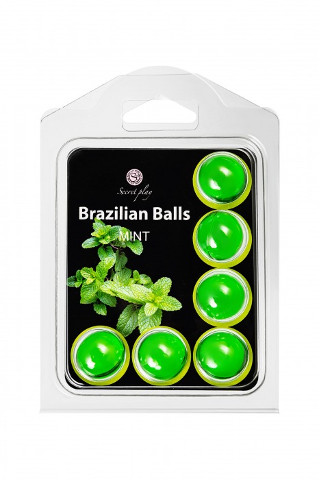 Набор из 6 шариков с массажным маслом Brazilian Balls с ароматом мяты - Secret Play - купить с доставкой в Салавате