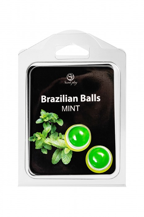 Набор из 2 шариков с массажным маслом Brazilian Balls с ароматом мяты - Secret Play - купить с доставкой в Салавате