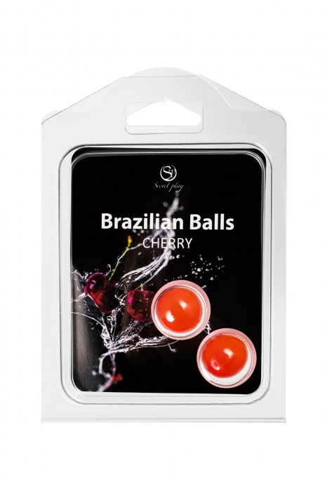 Набор из 2 шариков с массажным маслом Brazilian Balls с ароматом вишни - Secret Play - купить с доставкой в Салавате