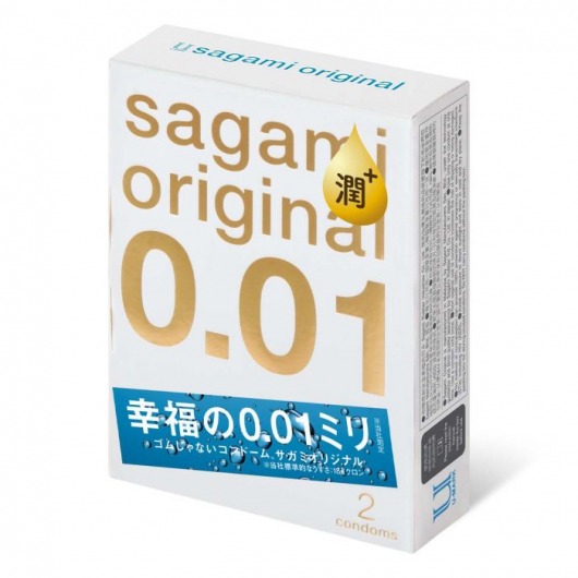 Увлажнённые презервативы Sagami Original 0.01 Extra Lub - 2 шт. - Sagami - купить с доставкой в Салавате