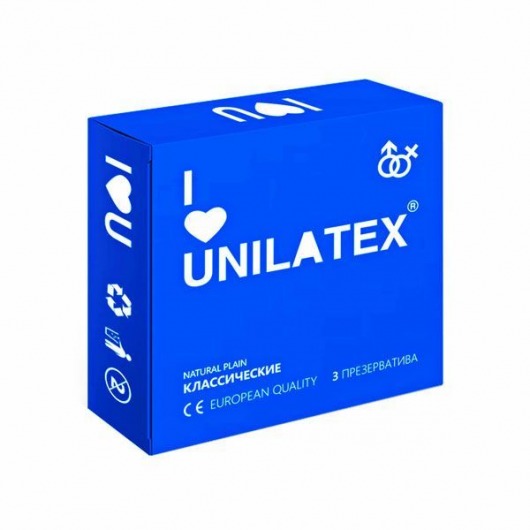 Классические презервативы Unilatex Natural Plain - 3 шт. - Unilatex - купить с доставкой в Салавате