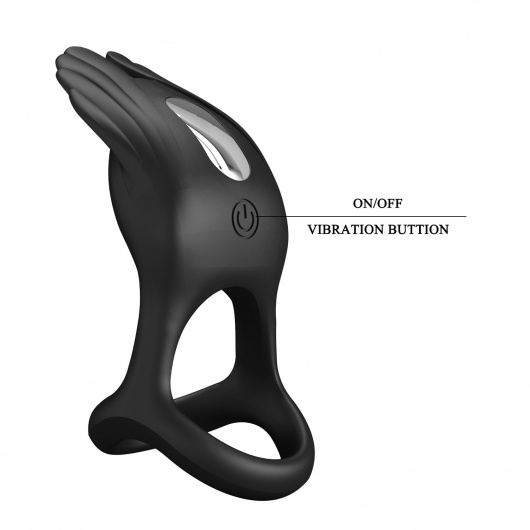 Черное перезаряжаемое виброкольцо на пенис Silas - Baile - в Салавате купить с доставкой