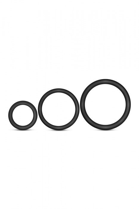Набор из 3 черных эрекционных колец Cock Ring Set - Blush Novelties - в Салавате купить с доставкой
