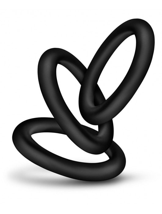 Набор из 3 черных эрекционных колец Black Small Penis Rings - Blush Novelties - в Салавате купить с доставкой