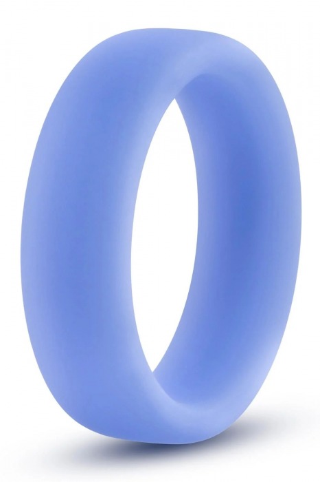 Голубое люминесцентное кольцо Silicone Glo Cock Ring - Blush Novelties - в Салавате купить с доставкой