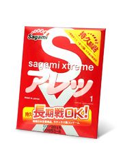 Утолщенный презерватив Sagami Xtreme FEEL LONG с точками - 1 шт. - Sagami - купить с доставкой в Салавате