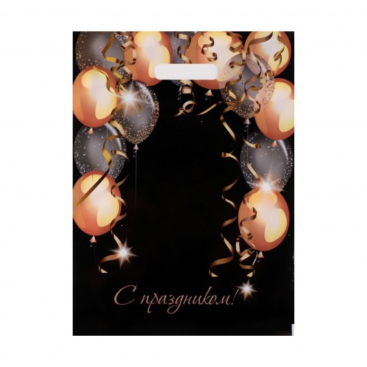 Пакет с вырубной ручкой и принтом в виде шариков (30х40 см) - Сима-Ленд - купить с доставкой в Салавате