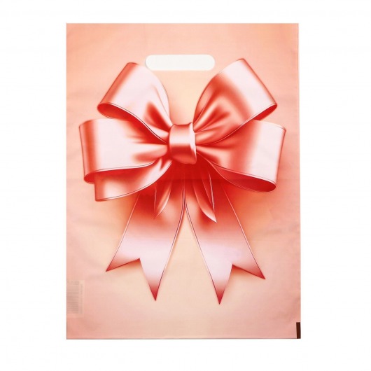 Пакет с принтом в виде банта с вырубной ручкой (30х40 см) - Сима-Ленд - купить с доставкой в Салавате