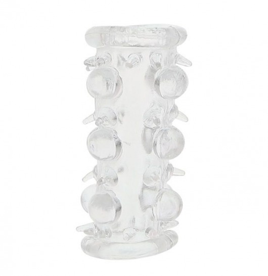 Прозрачная насадка на пенис с шипами и бугорками JELLY JOY LUST CLUSTER CLEAR - Dream Toys - в Салавате купить с доставкой