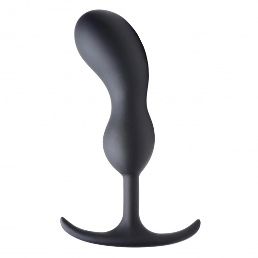 Черный массажер простаты с утяжелителями Premium Silicone Weighted Prostate Plug Large - 18,8 см. - XR Brands - в Салавате купить с доставкой