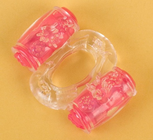 Прозрачное виброкольцо с двумя вибропульками - Toyfa Basic - в Салавате купить с доставкой