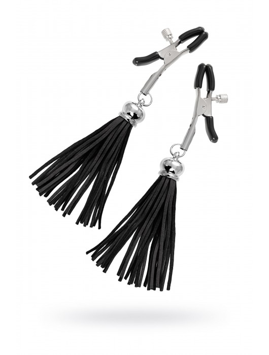 Зажимы на соски «Прищепки» с черными кисточками из замши - Pecado - купить с доставкой в Салавате