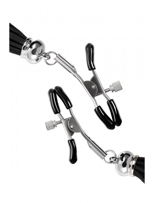 Зажимы на соски «Прищепки» с черными кисточками из замши - Pecado - купить с доставкой в Салавате