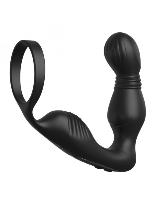 Черный вибростимулятор простаты с эрекционным кольцом Ass-Gasm Pro P-Spot Milker - Pipedream - в Салавате купить с доставкой
