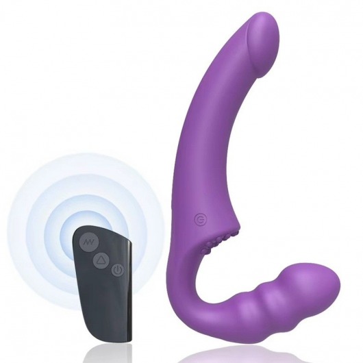Фиолетовый безремневой страпон Straples Strap-On Dildo - Erokay - купить с доставкой в Салавате