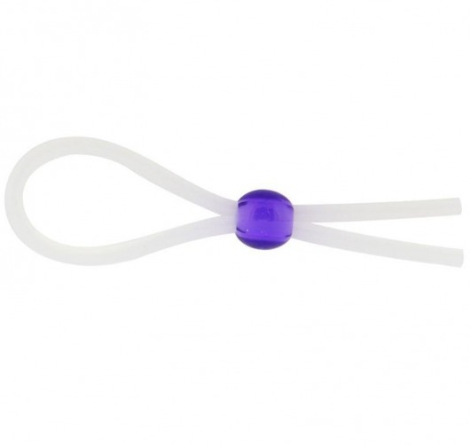 Прозрачное лассо с фиолетовой бусиной SILICONE COCK RING WITH BEAD LAVENDER - NMC - в Салавате купить с доставкой