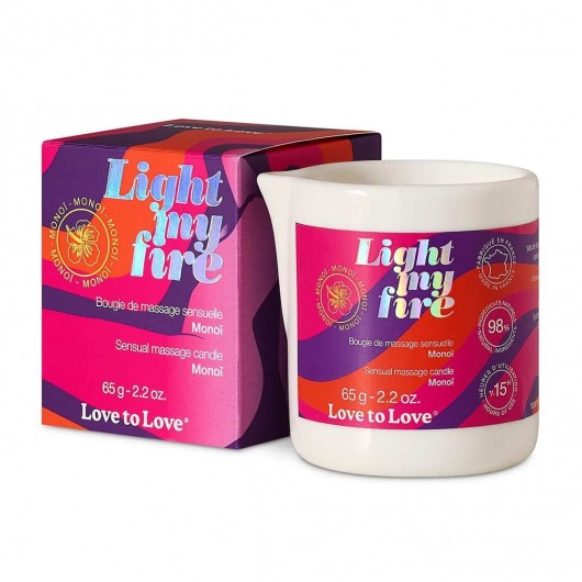 Массажная свеча Light My Fire с ароматом моной - 80 мл. - Love to Love - купить с доставкой в Салавате