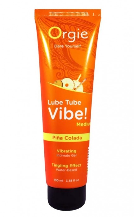 Гель с эффектом вибрации Lube Tube Vibe Medium Pina Colada - 100 мл. - ORGIE - купить с доставкой в Салавате