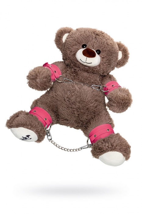 Бондажный набор: бурый мишка с розовыми оковами и наручниками - Pecado - купить с доставкой в Салавате