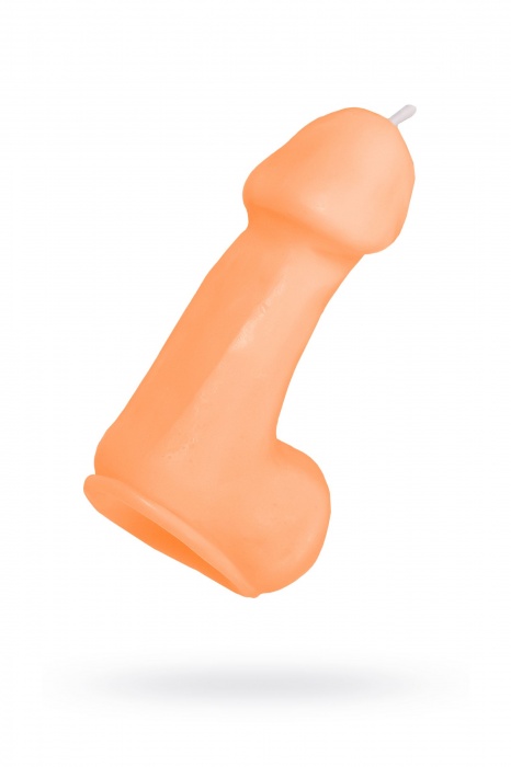 Оранжевая свеча в форме пениса - 47 гр. - Pecado - купить с доставкой в Салавате