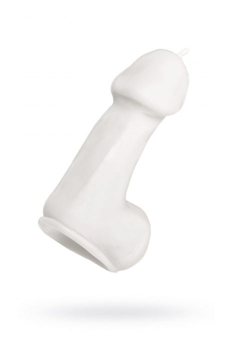 Белая свеча в форме пениса - 47 гр. - Pecado - купить с доставкой в Салавате