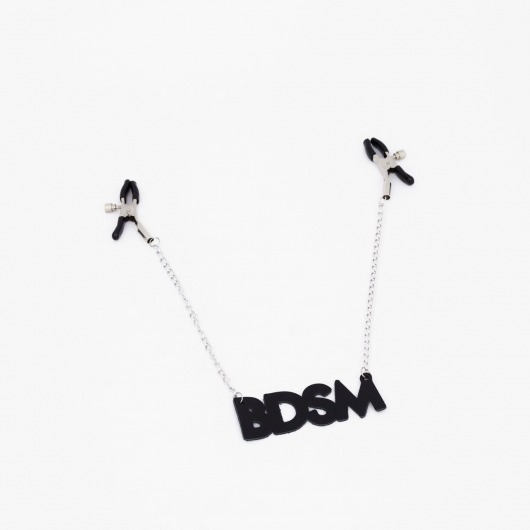 Зажимы на соски с кожаной подвеской BDSM - Crazy Handmade - купить с доставкой в Салавате