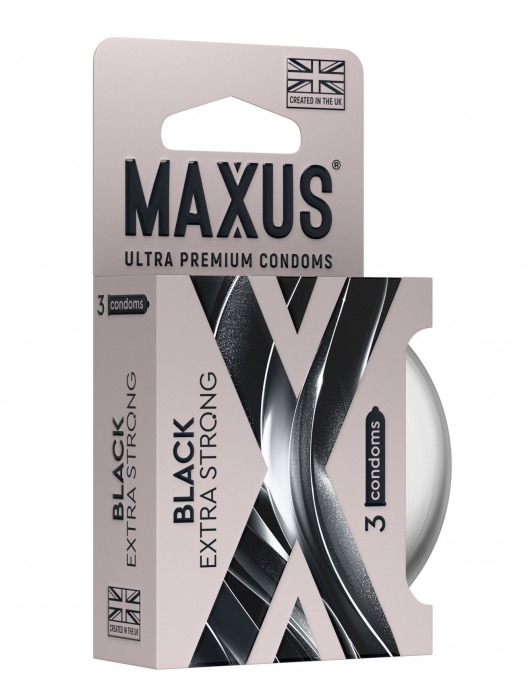 Черные утолщенные презервативы MAXUS Extra Strong с железным кейсом - 3 шт. - Maxus - купить с доставкой в Салавате
