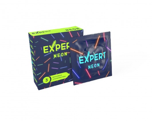 Светящиеся в темноте презервативы Expert Neon - 3 шт. - Expert - купить с доставкой в Салавате