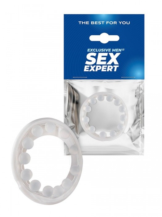Эрекционное кольцо со стимулирующими шариками на поверхности - Sex Expert - в Салавате купить с доставкой