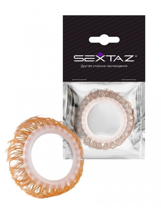 Эрекционное кольцо с бежевыми «ресничками» - Sextaz - в Салавате купить с доставкой