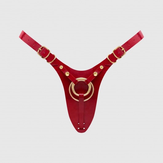 Красный пояс для фиксации насадок Strap-On-Me Leatherette Harness Fabulous - Strap-on-me - купить с доставкой в Салавате