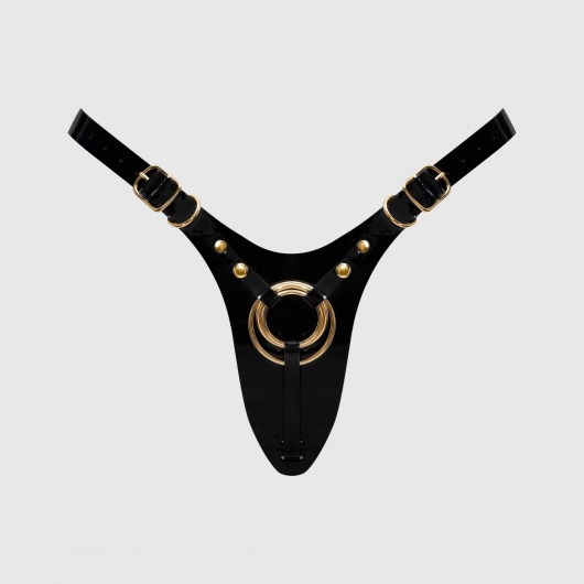 Черный пояс для фиксации насадок Strap-On-Me Leatherette Harness Fabulous - Strap-on-me - купить с доставкой в Салавате