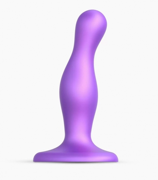 Фиолетовая насадка Strap-On-Me Dildo Plug Curvy size S - Strap-on-me - купить с доставкой в Салавате