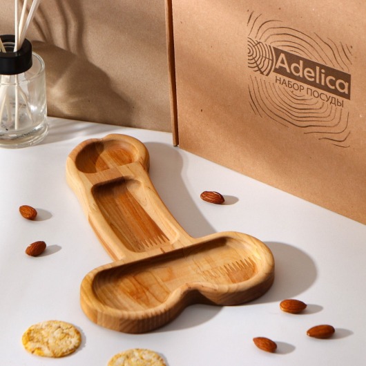 Деревянное блюдо для подачи в форме члена (25 х 16,5 х 1,7 см) - Сима-Ленд - купить с доставкой в Салавате