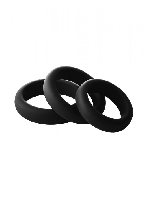 Набор из 3 черных эрекционных колец Smooth Silicone Cockring Pack - Dream Toys - в Салавате купить с доставкой