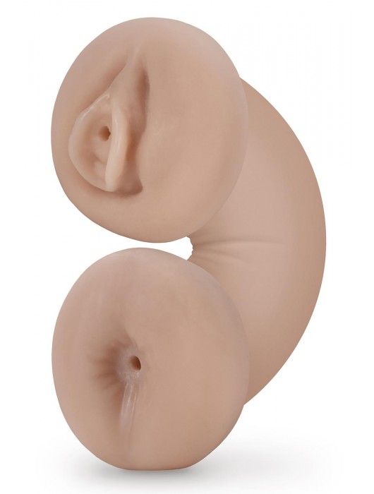 Телесный люминесцентный двусторонний мастурбатор Tasha - Blush Novelties - в Салавате купить с доставкой