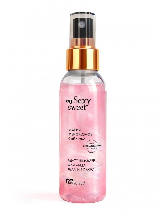 Мист для лица, тела и волос Sexy Sweet с ароматом бабл-гам, шиммером и феромонами - 95 мл. -  - Магазин феромонов в Салавате
